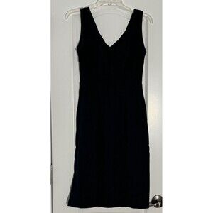 DIANE VON FURSTENBERG DVF Dress Size 2 Navy Stretchy Sleeveless Career Sheath